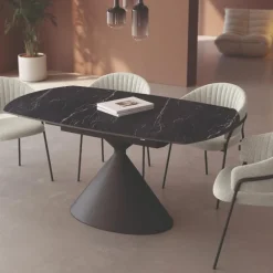 Mesa ovalada extensible porcelánico Liger