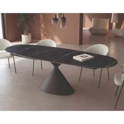 Mesa ovalada extensible porcelánico Liger
