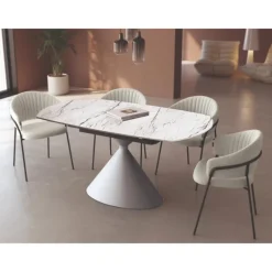Mesa ovalada extensible porcelánico Liger
