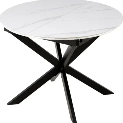 Mesa redonda extensible Ceramic blanco