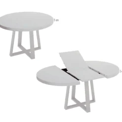 Mesa redonda extensible Nordic metal