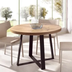 Mesa redonda extensible Nordic metal