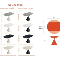 Mesa redonda porcelánico Liger negra