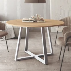 Mesa redonda Suecia blanca