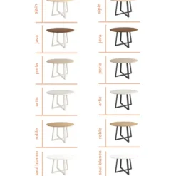 Mesa redonda Suecia blanca