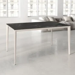 Mesa Vernon blanca porcelánico