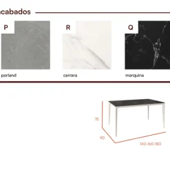 Mesa Vernon blanca porcelánico