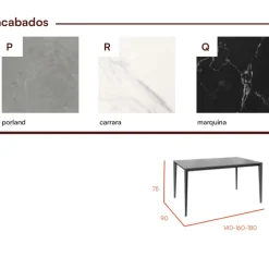 Mesa Vernon blanca porcelánico