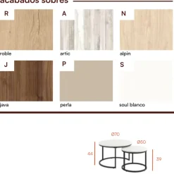 Mesas auxiliares redondas Mile negra