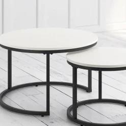 Mesas auxiliares redondas Mile negra