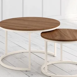 Mesas auxiliares redondas Mile negra