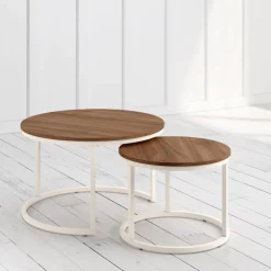 Mesas auxiliares redondas Mile negra