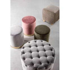 Puff terciopelo Reina redondo