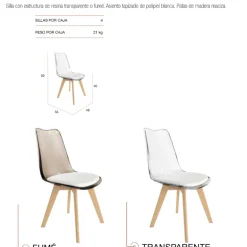 silla de comedor nórdica transparente