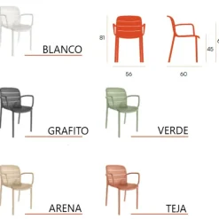 silla Viseu Zamá reposabrazos