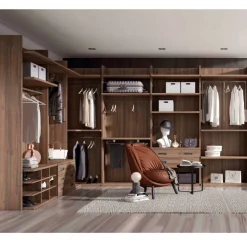 vestidor esquinero a medida Nogal