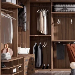 vestidor esquinero a medida Nogal