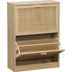 Zapatero pino rattan